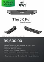 The Beast JK Full Rear Bumper
